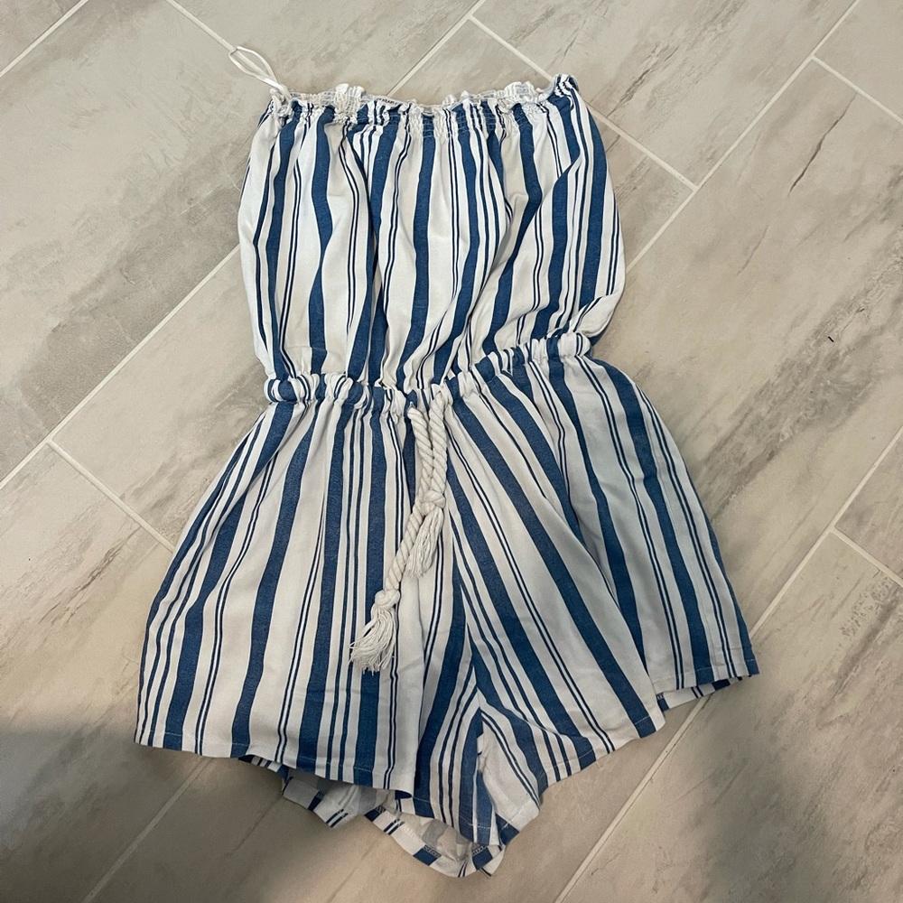 Toby Heart Ginger Blue and White Romper